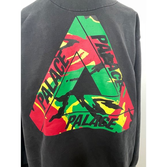 PALACE Other - Palace Tri-Camo Black Sweatshirt Men’s XL Hood Drawcord Kangaroo Pocket Graphic
